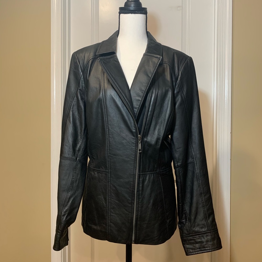 Black leather jacket